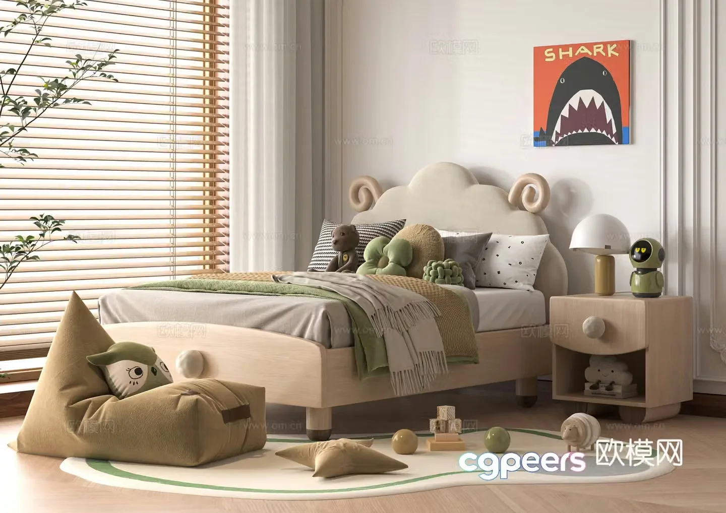 Modern children’s bed 3d model