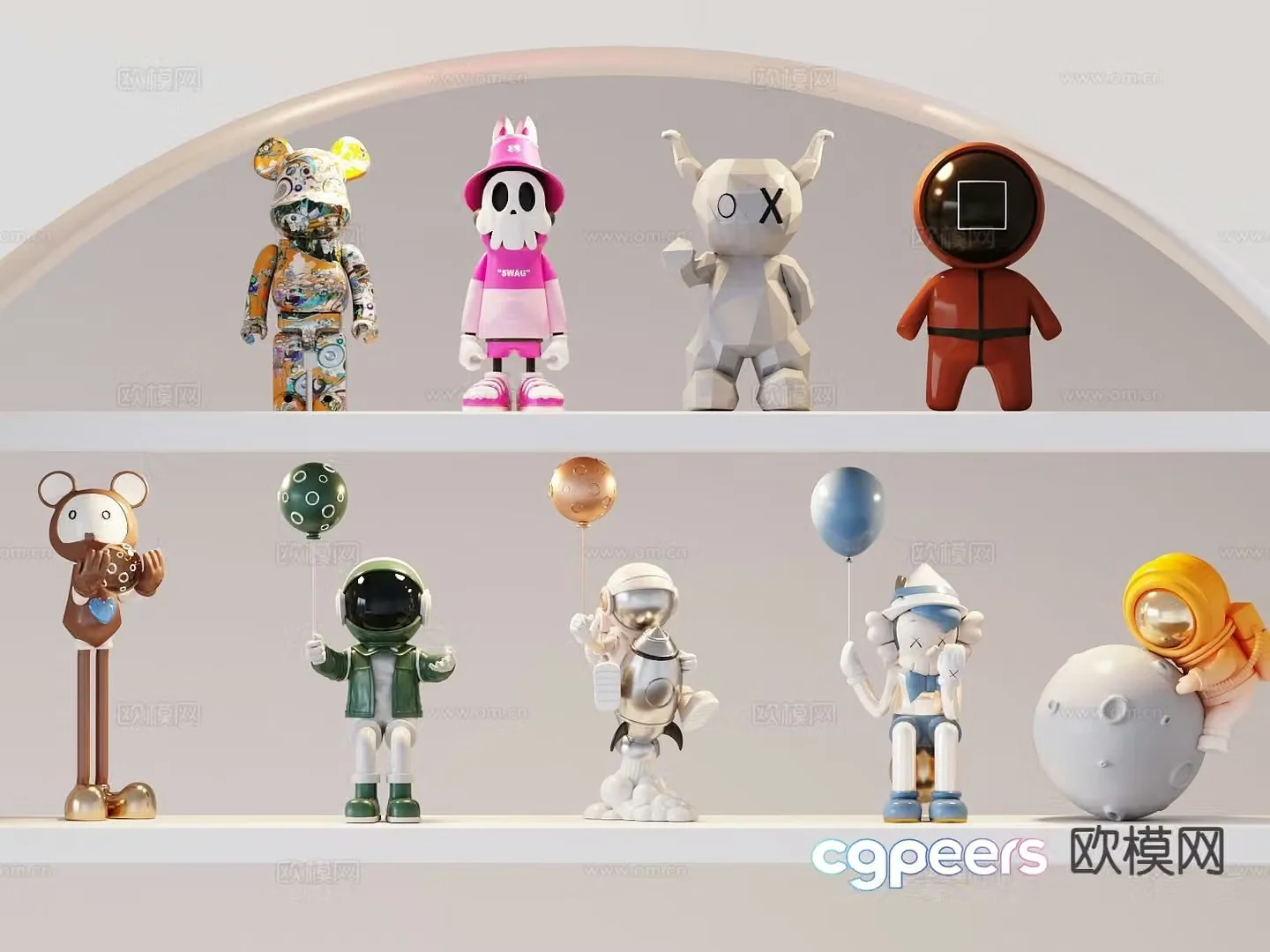 Modern trendy toy doll ornaments 3D model