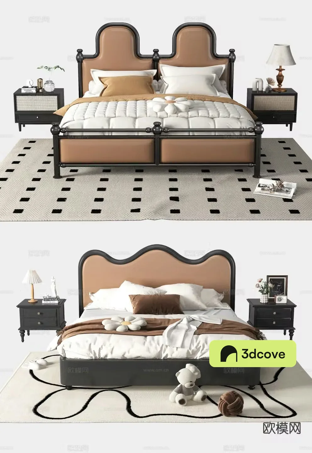 French double bed