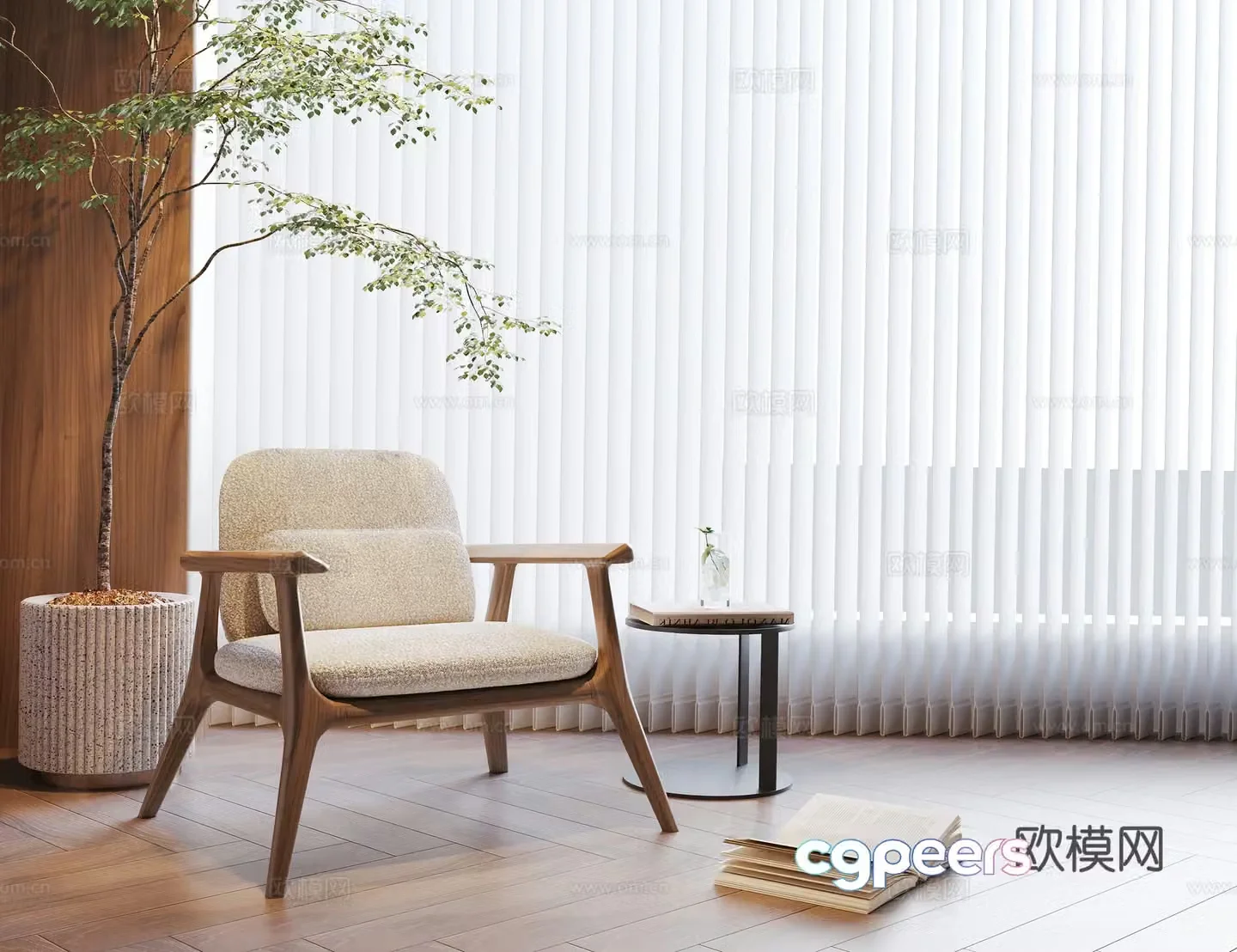 Modern chair leisure chair 3d model