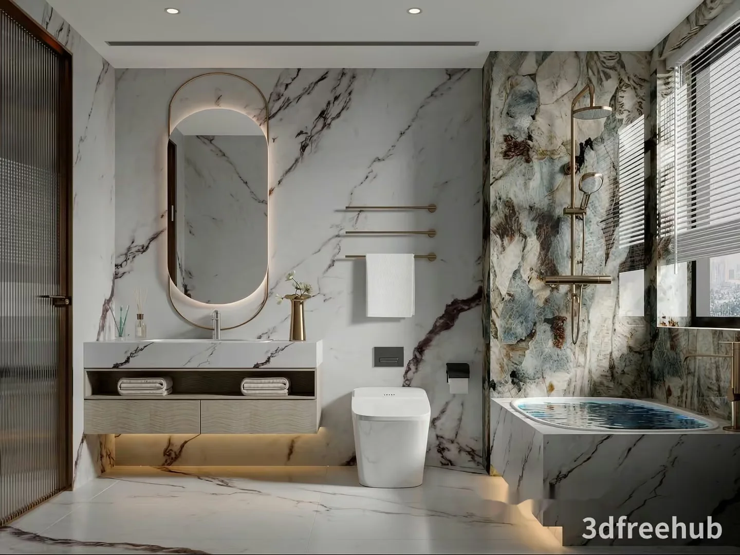 Modern Bathroom 3D Model – 19274 – VRAY Render