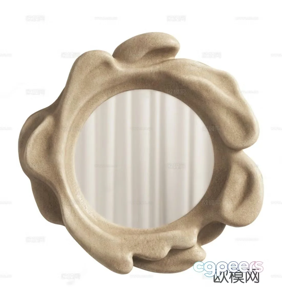 Wasabi Middle Ages Mirror Daily necessities Mirror Makeup Mirror 3D Model