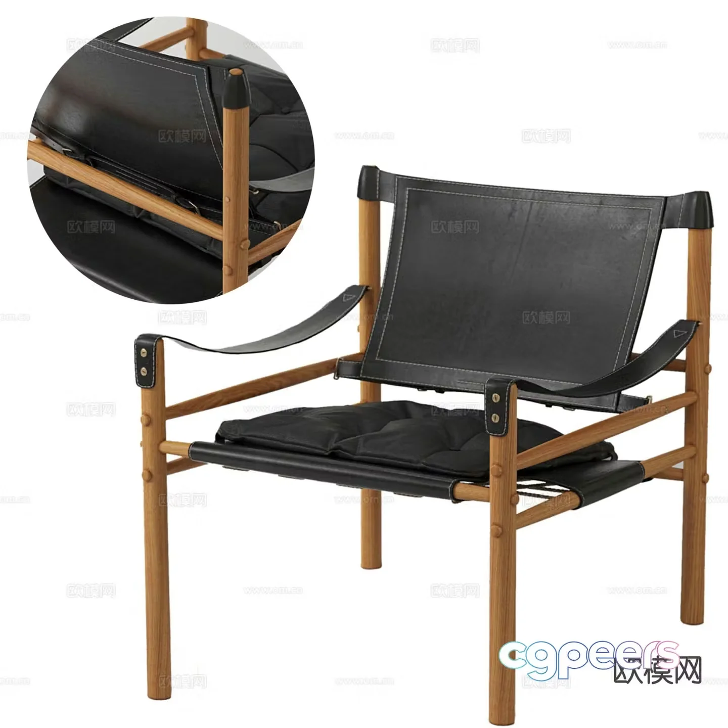 Wabi-sabi chair leisure chair 3d model