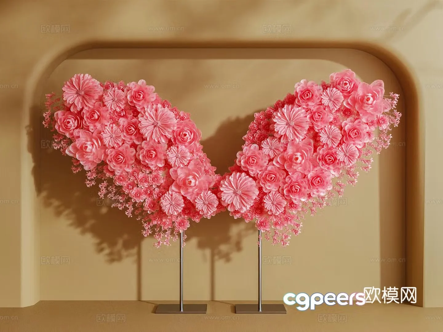 Flower art installation beauty art installation window 3d model
