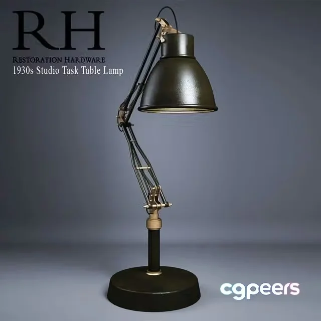 3ds Max Free – RH 1930s Studio Task Table Lamp