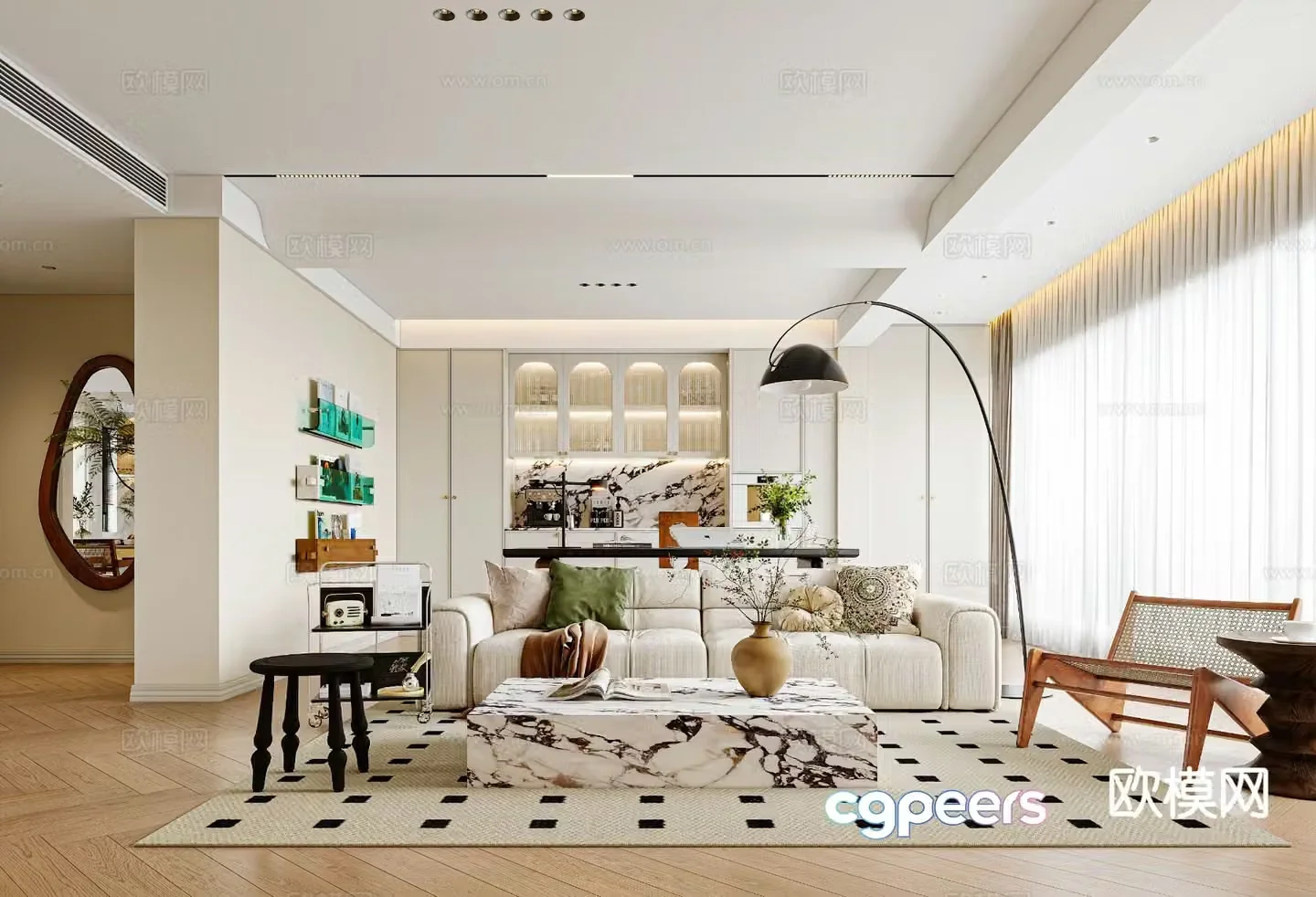 French living room 3d model