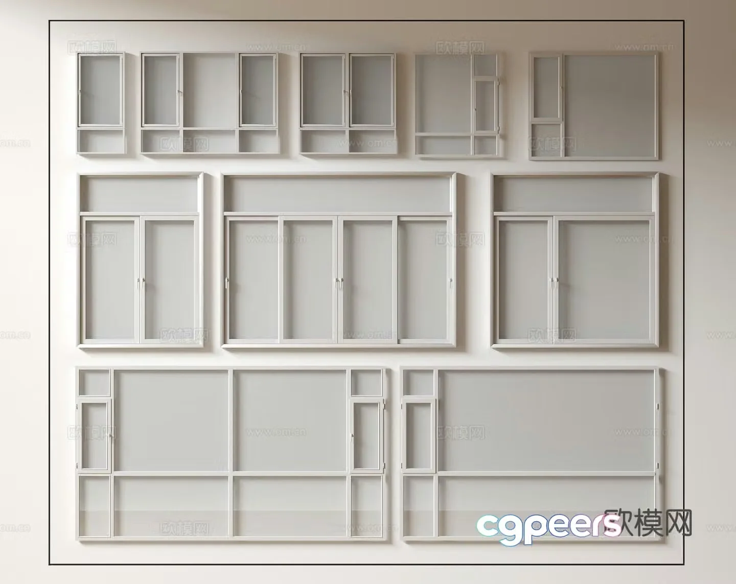 Modern windows floor-to-ceiling windows balcony windows sliding windows 3d model