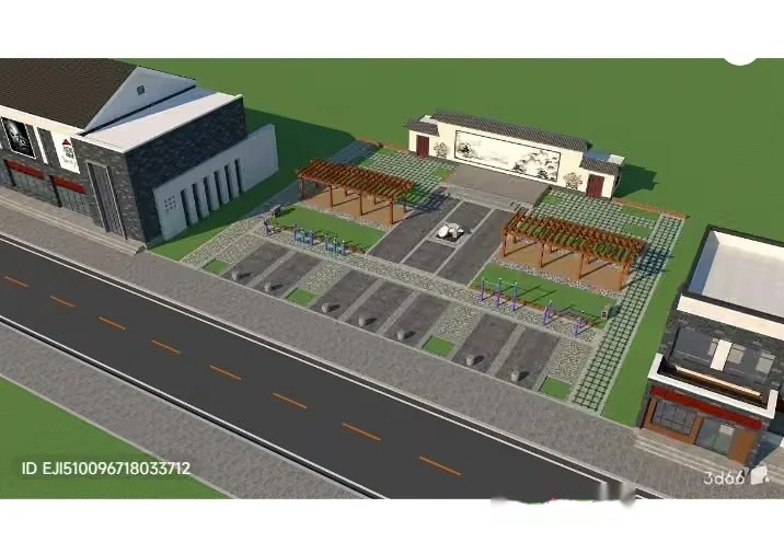 A 3D Rendering Of A Building Complex 3D Model – 6453 – VRAY Render