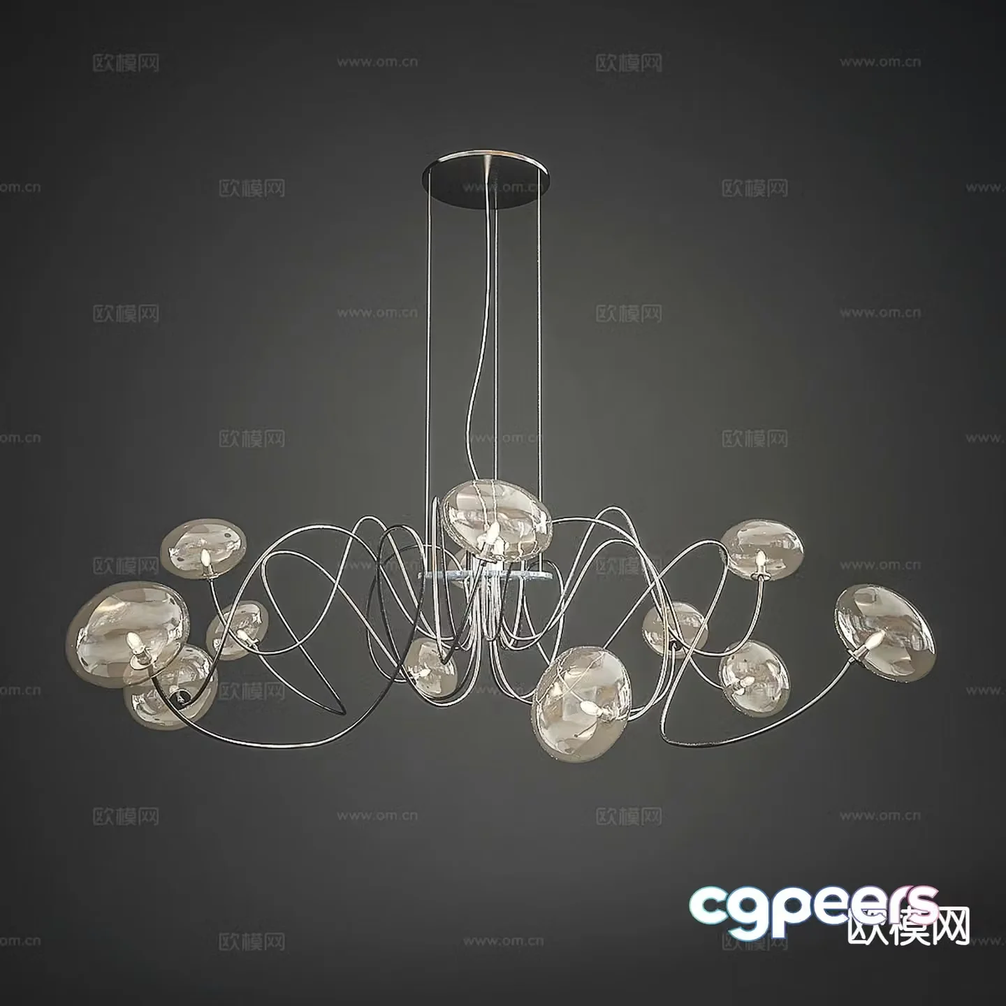 Modern interior chandelier 3d model