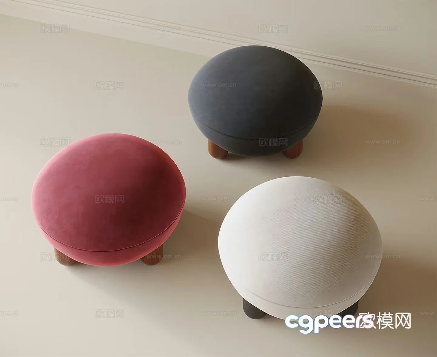 Modern shoe changing stool stool children’s stool 3d model