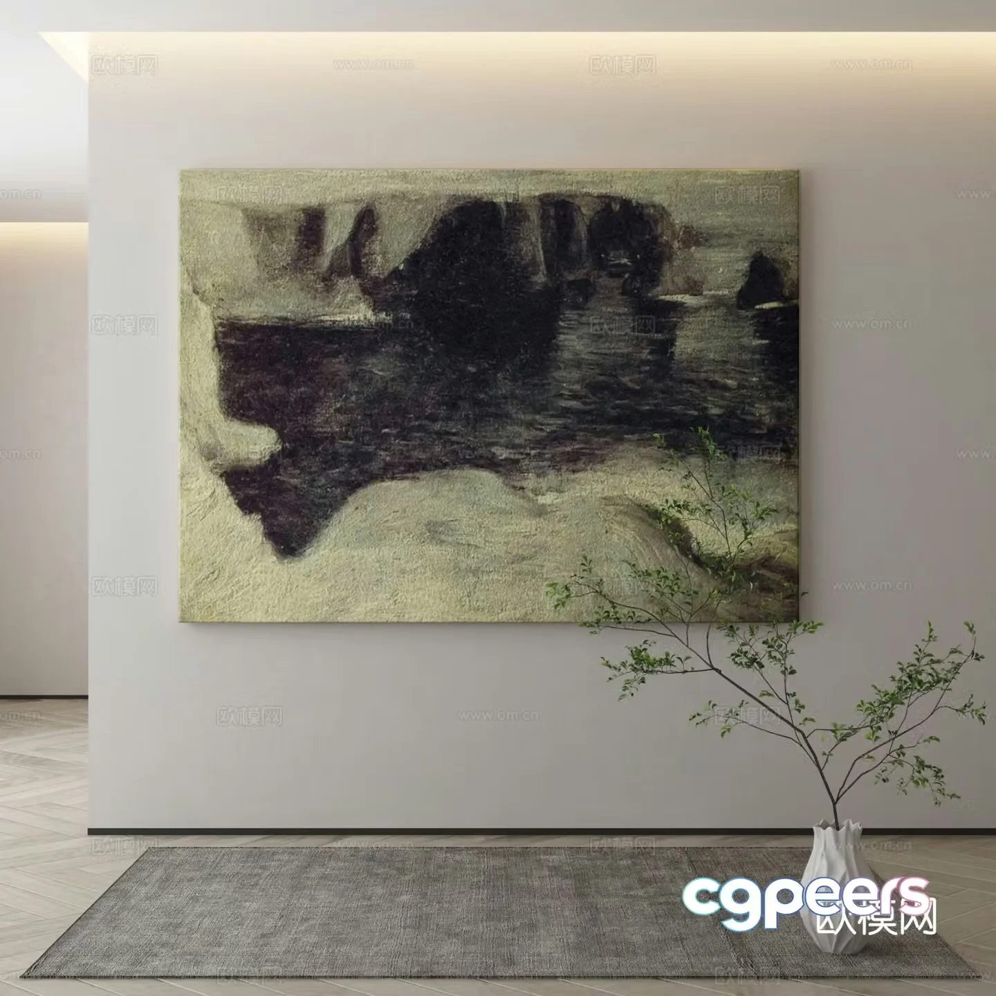 Decorative painting texture painting hanging painting 3d model