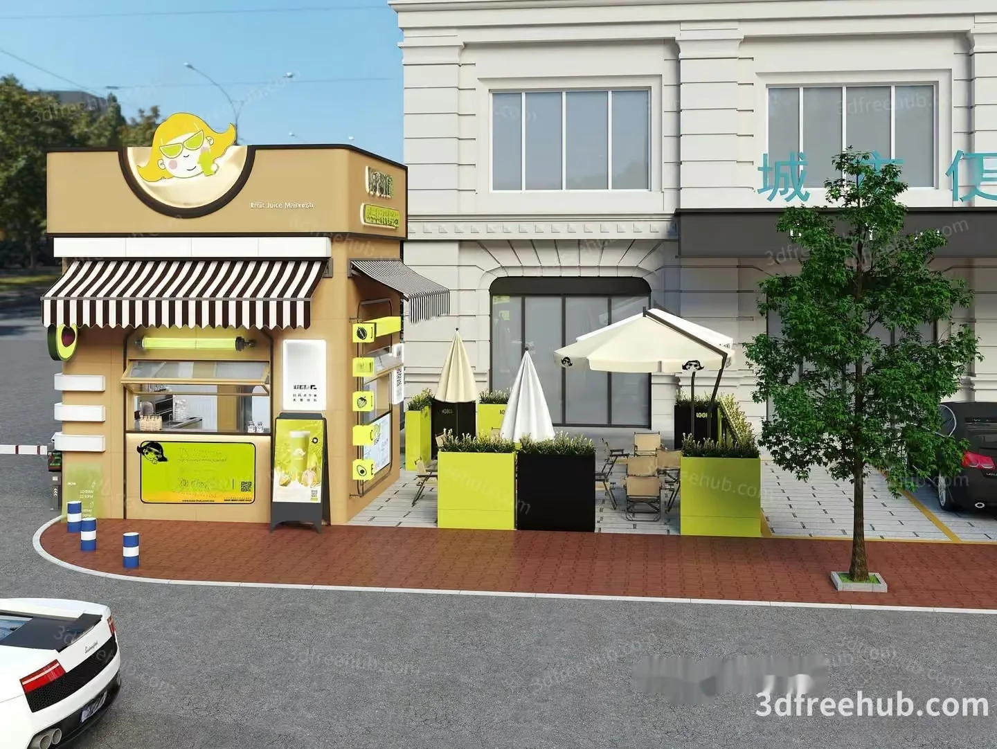 A Street Food Stand 3D Model – 20290 – VRAY Render