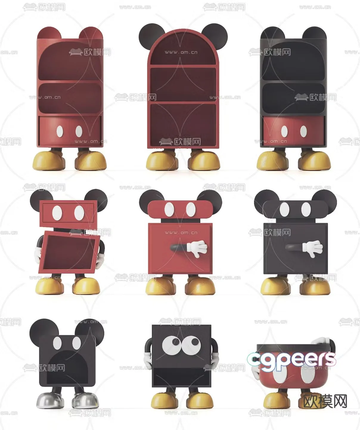 Children’s Cabinet Mickey Cabinet Cartoon Cabinet 3D model