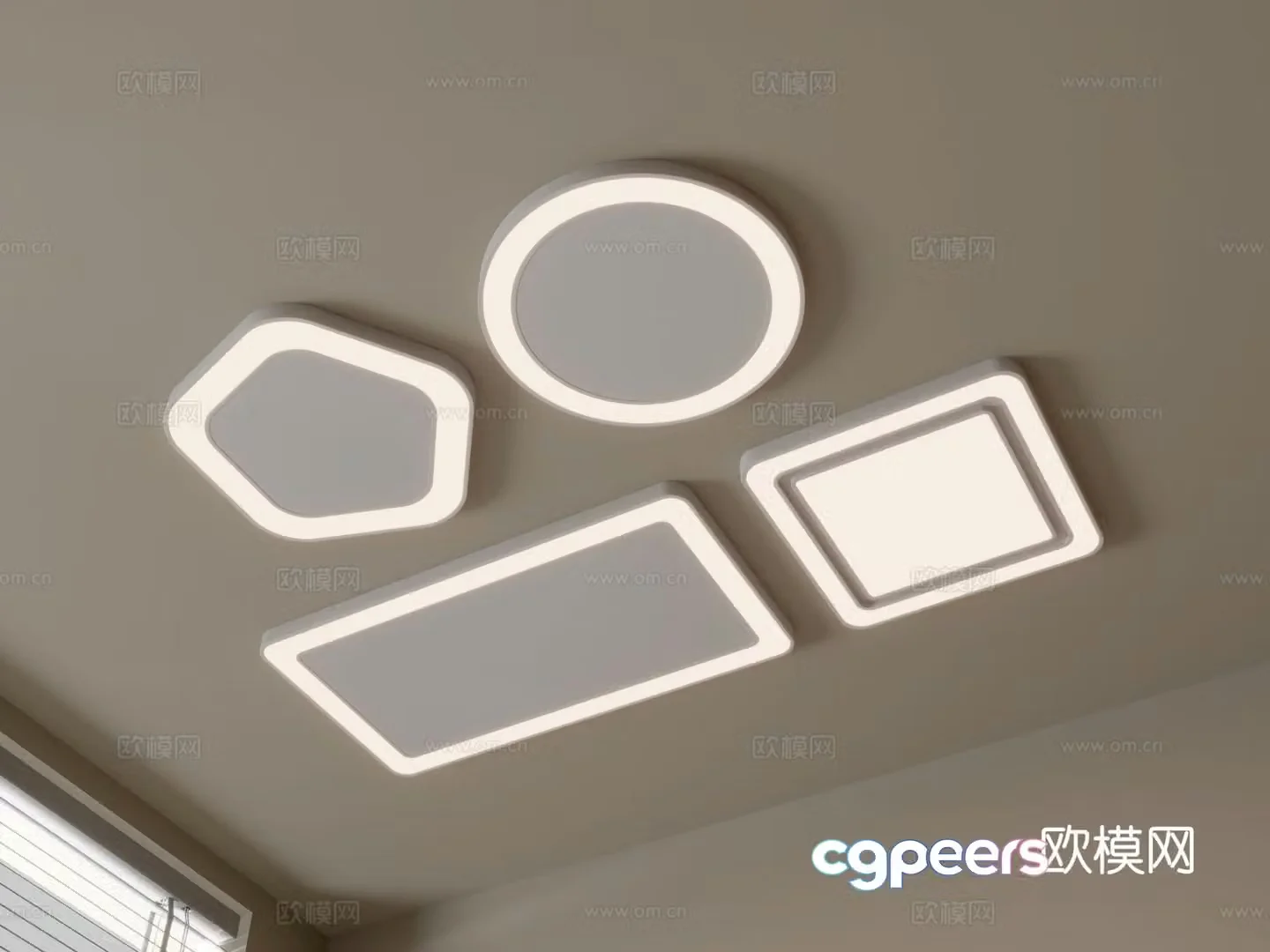 Geometric ceiling lamp bedroom lamp 3d model