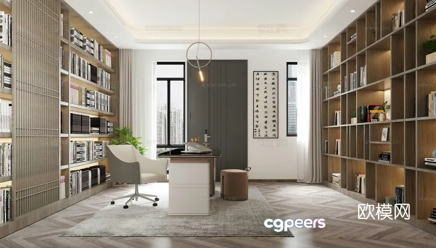 Modern Nordic Study 3D Model