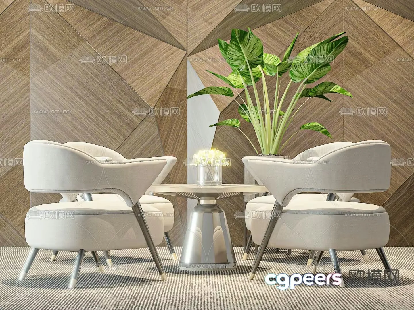 Leisure tables and chairs Negotiation tables and chairs 3d model