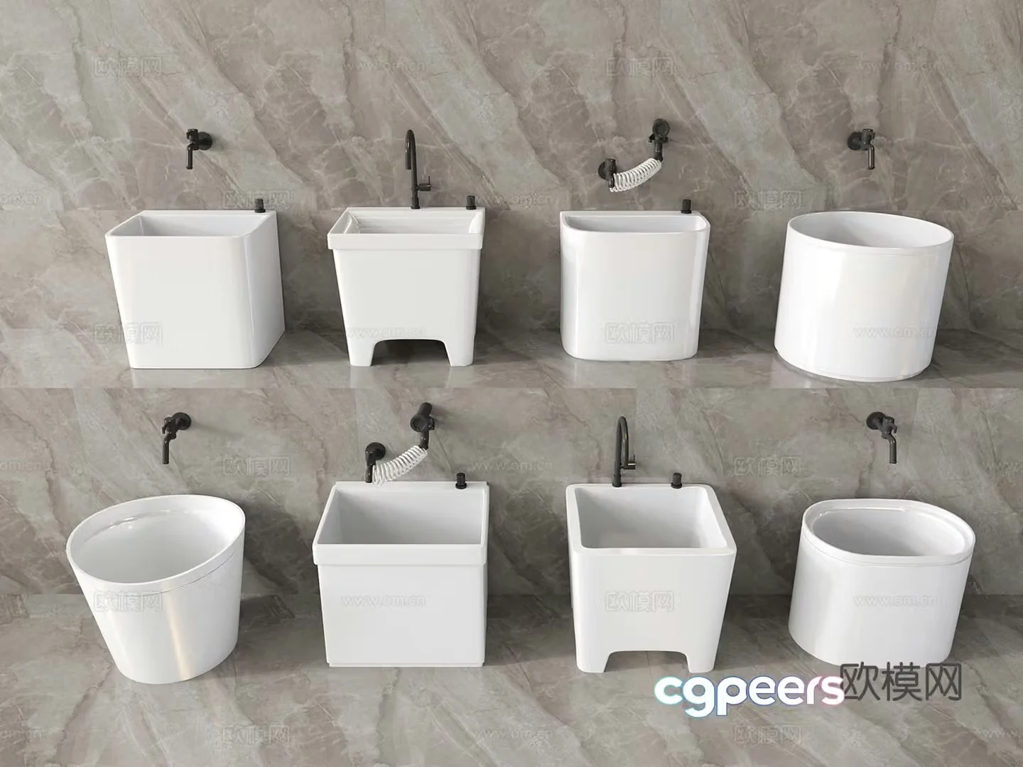 Ceramic mop pool mop pool mop pool 3d model