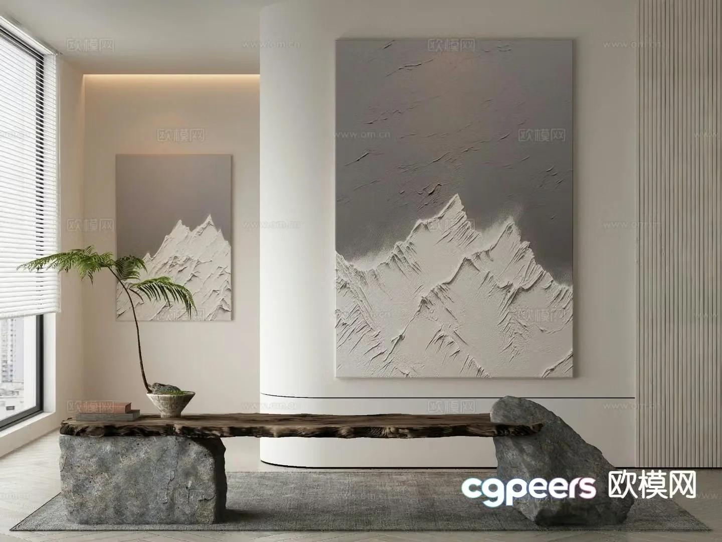 Modern art painting decorative painting 3d model