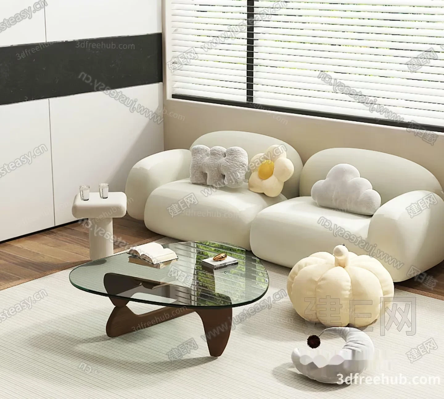 Modern Living Room 3D Model – 18557 – VRAY Render