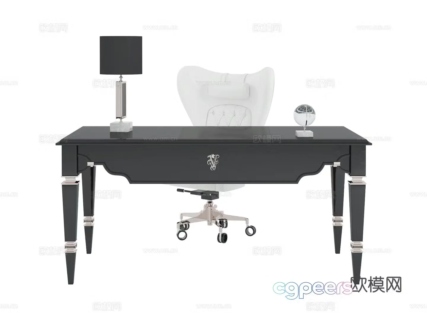 visionnaire italian desk desk chair 3d model