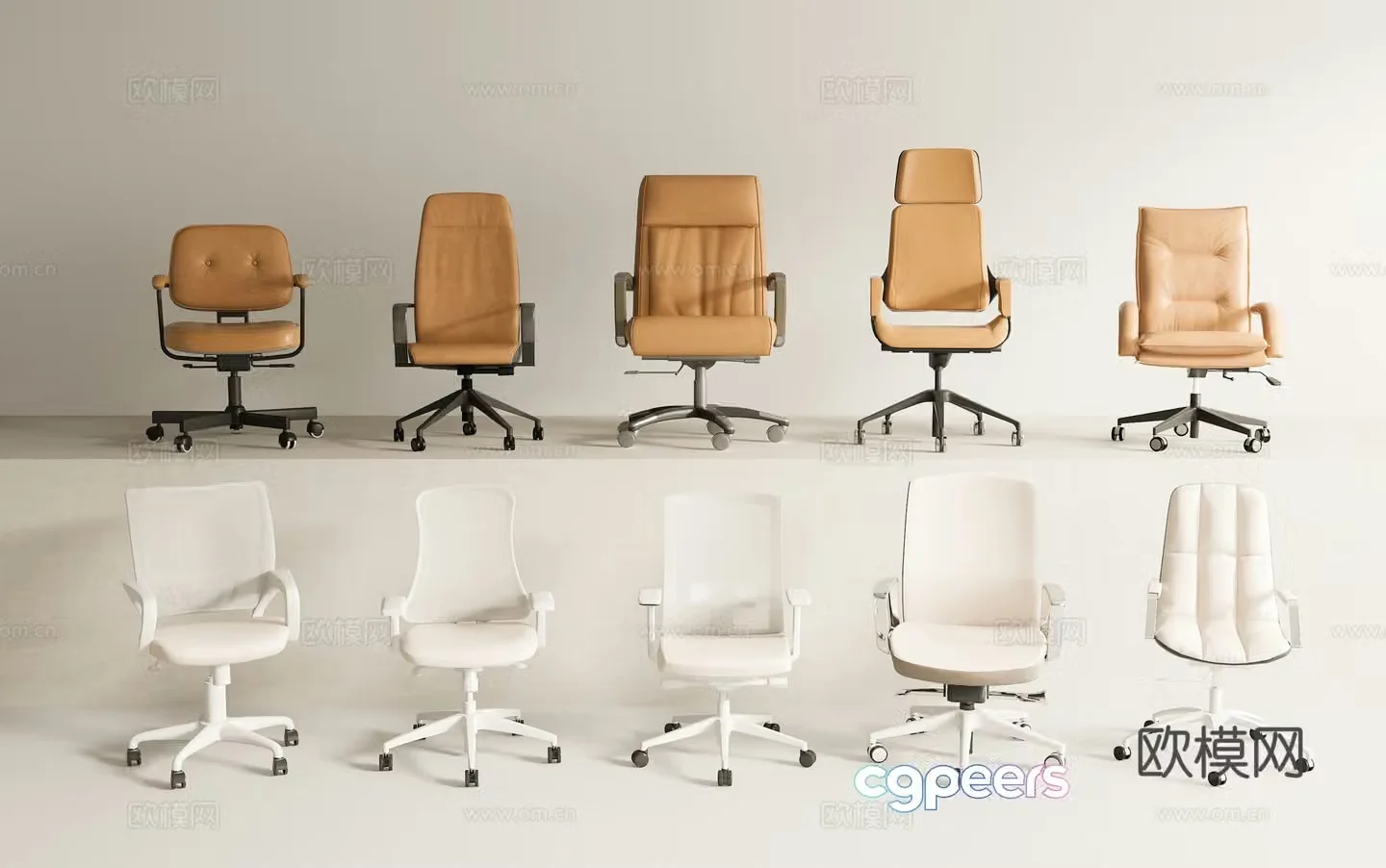 Modern office chair leather chair computer chair rotating chair armchair 3d model