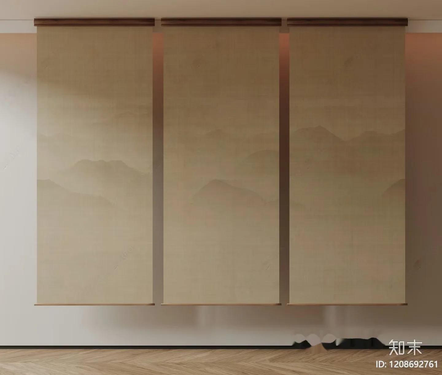 Cozy Room With Beige Curtains 3D Model – 19179 – VRAY Render
