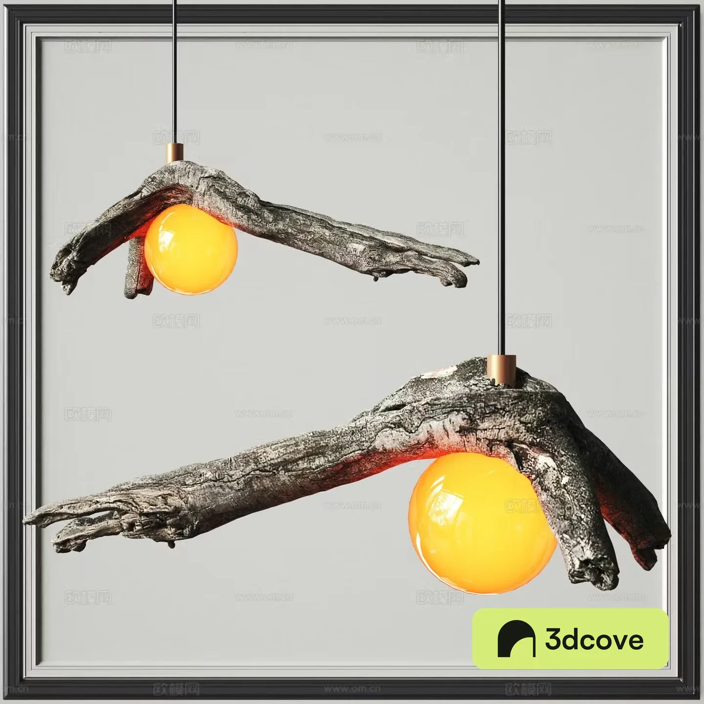 Wabi-sabi dead tree chandelier