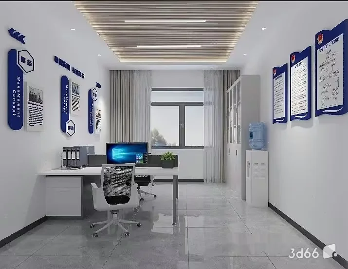A Modern Office Space 3D Model – 23660 – VRAY Render