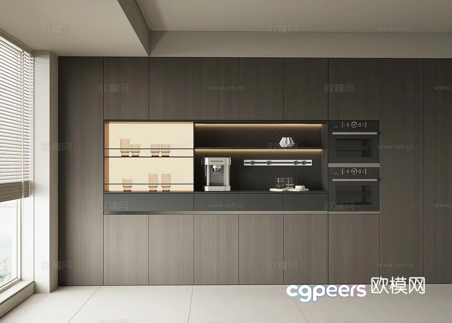 Modern wine cabinet sideboard 3D model