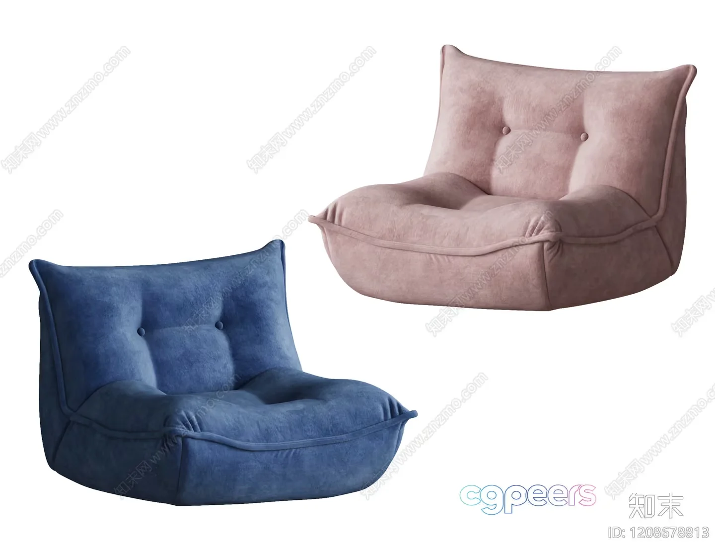 Cozy Cushioned Chairs 3D Model – 8202 – VRAY Render