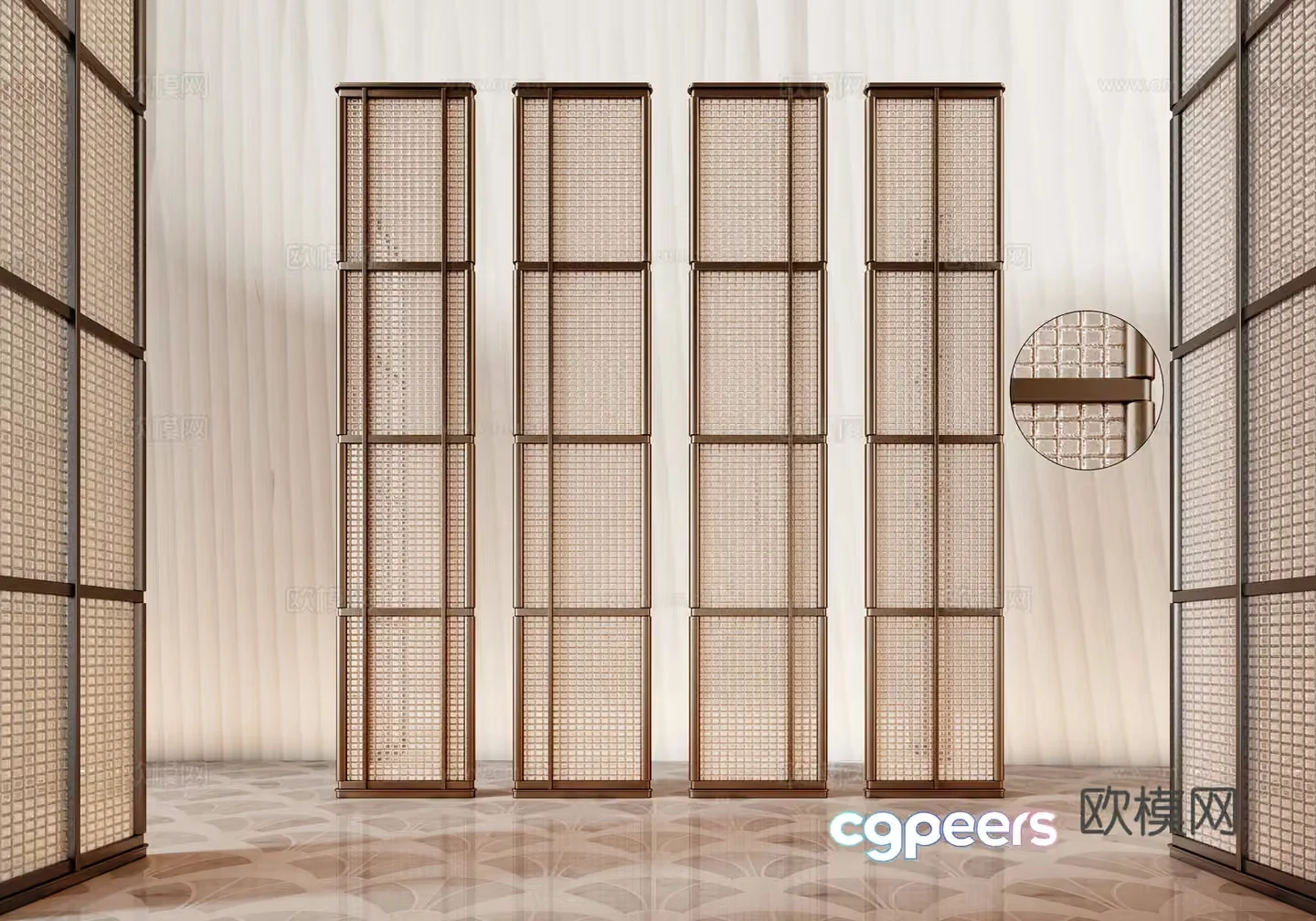 Modern Partition Screens 3D Model – 3318 – VRAY Render