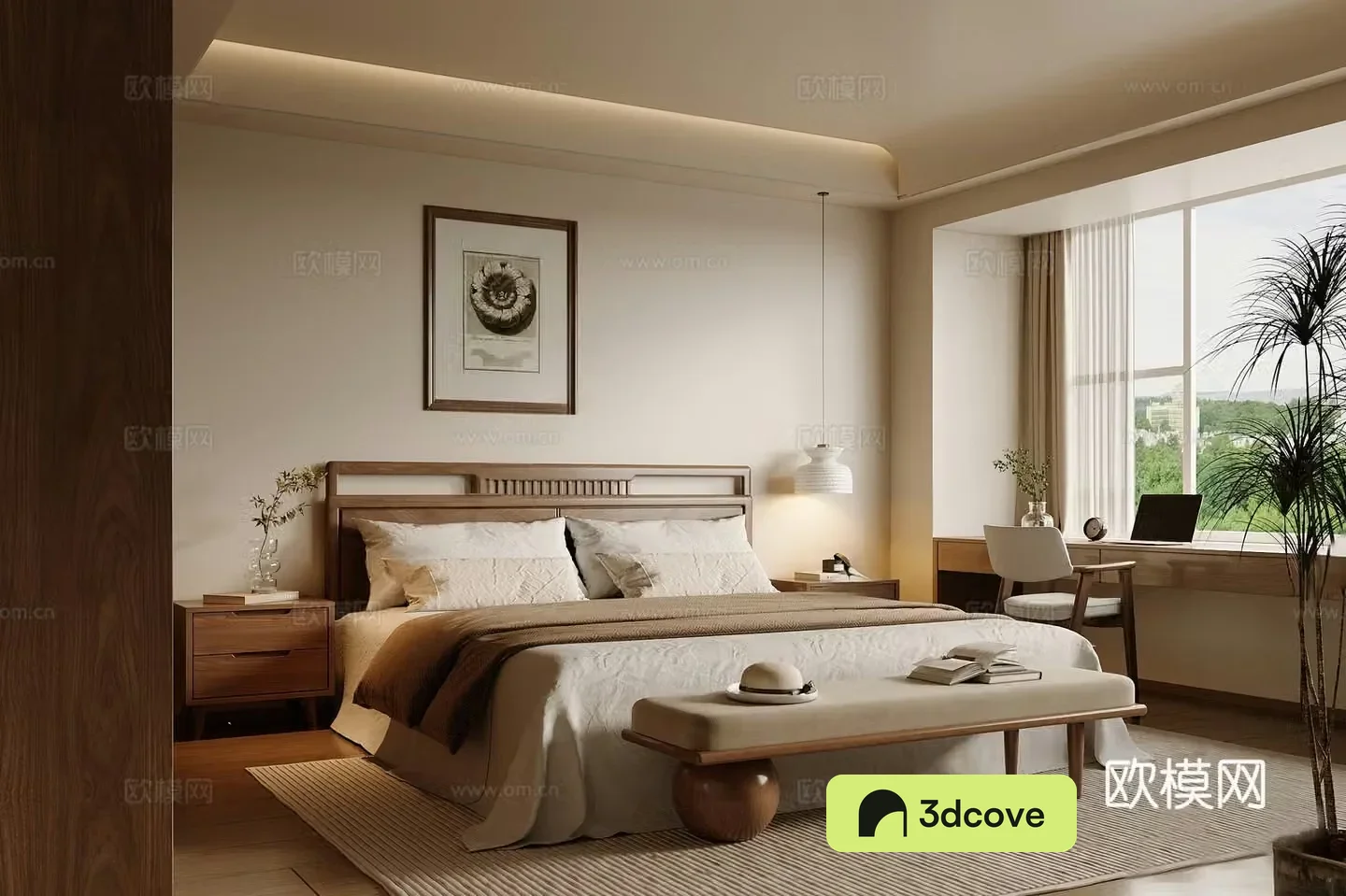 Middle style bedroom master bedroom 3D model