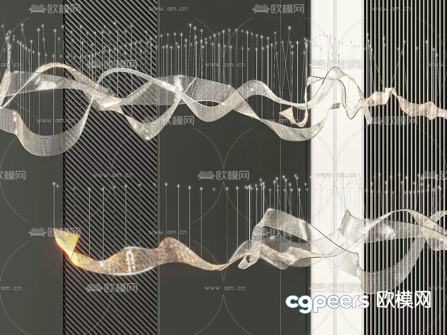 Light luxury decorative lamp streamer lamp 3d model