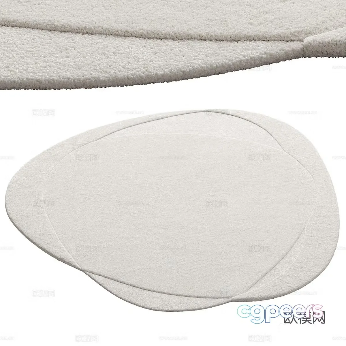 Special shape carpet Plush carpet 3d model