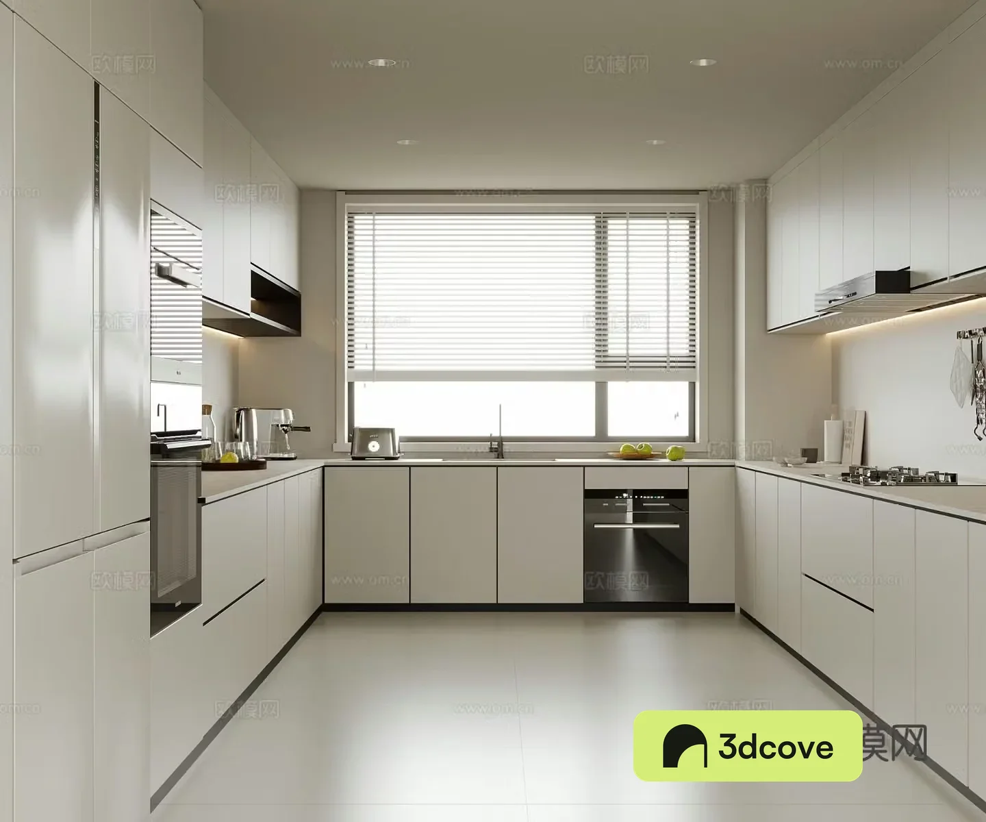 Modern kitchen refrigerator dishwasher