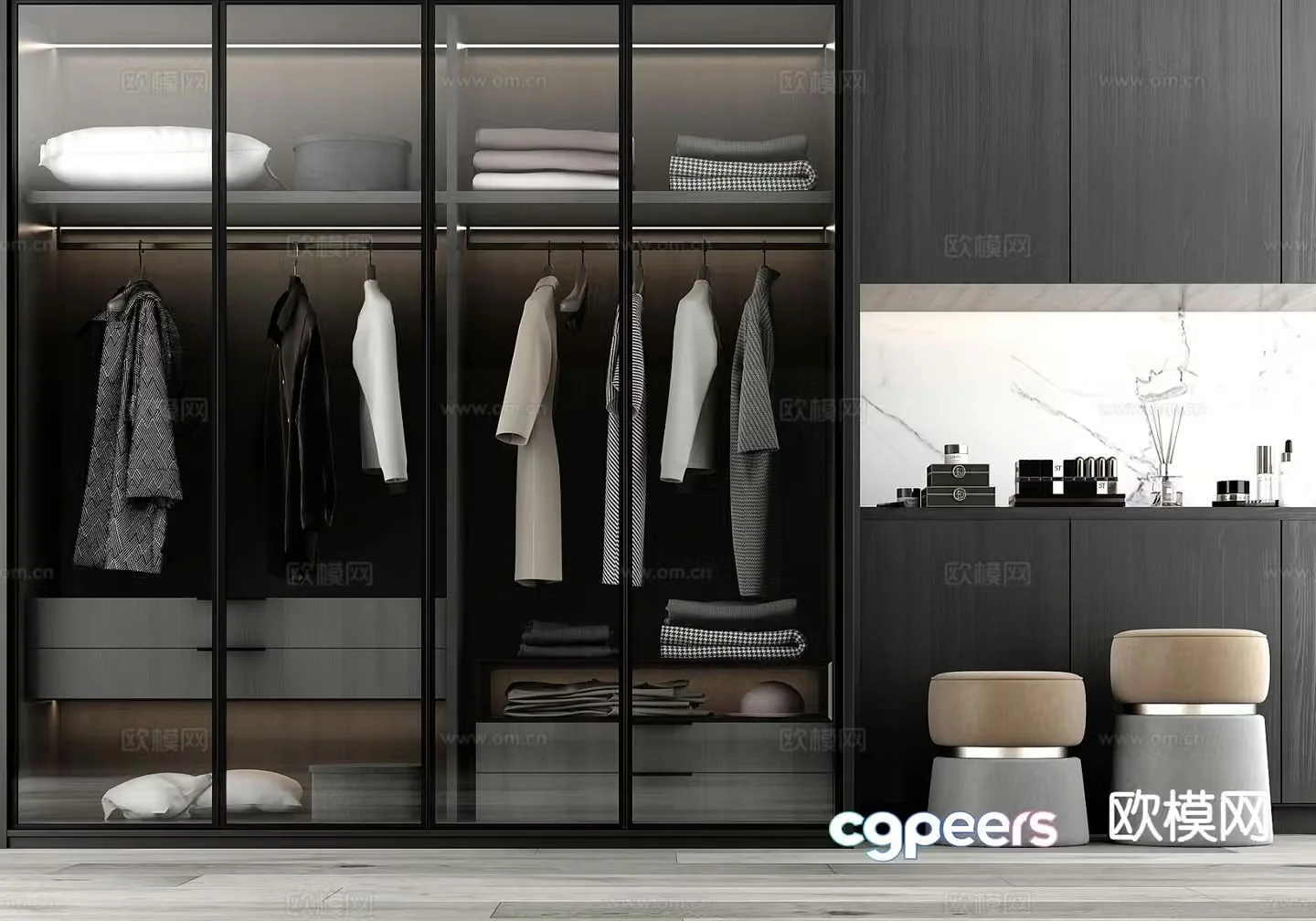 modern wardrobe wardrobe 3d model
