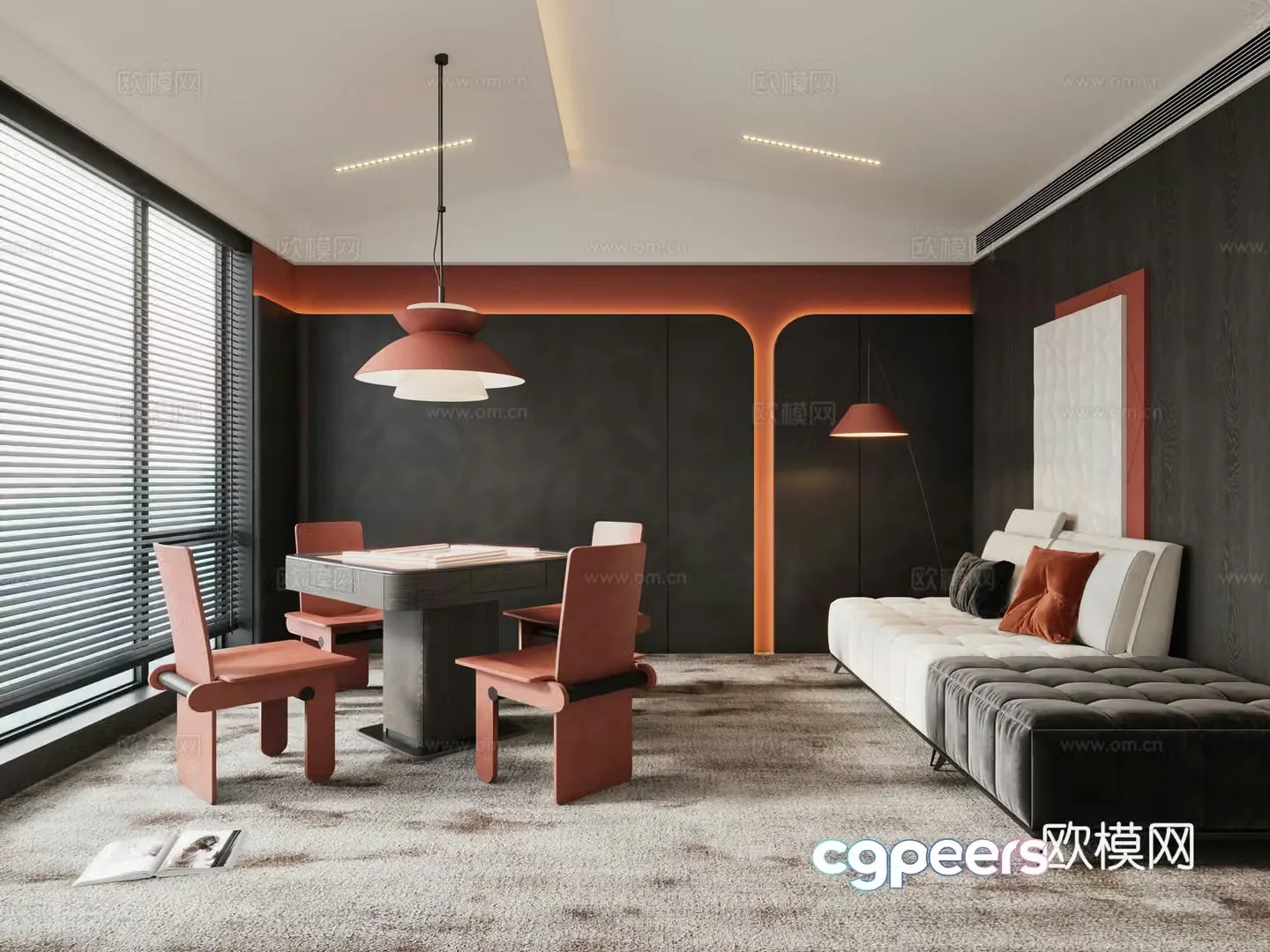 Modern chess room 3D model