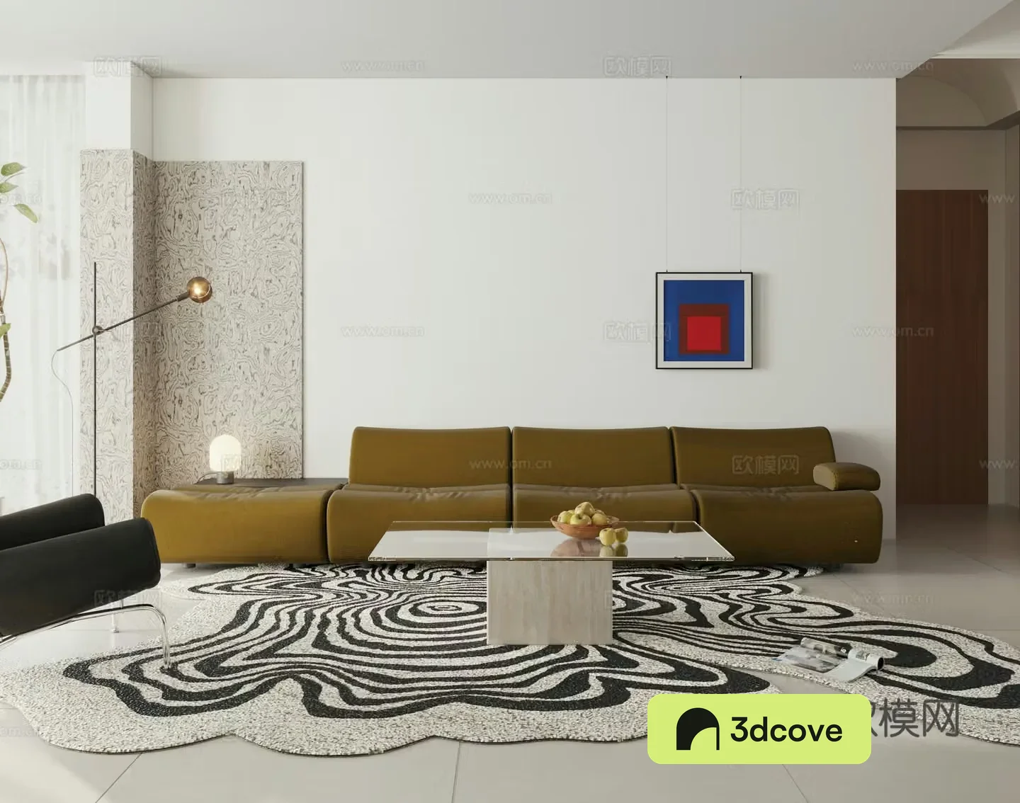Modern Bauhaus Living Room Minimalist Living Room Horizontal Small Apartment