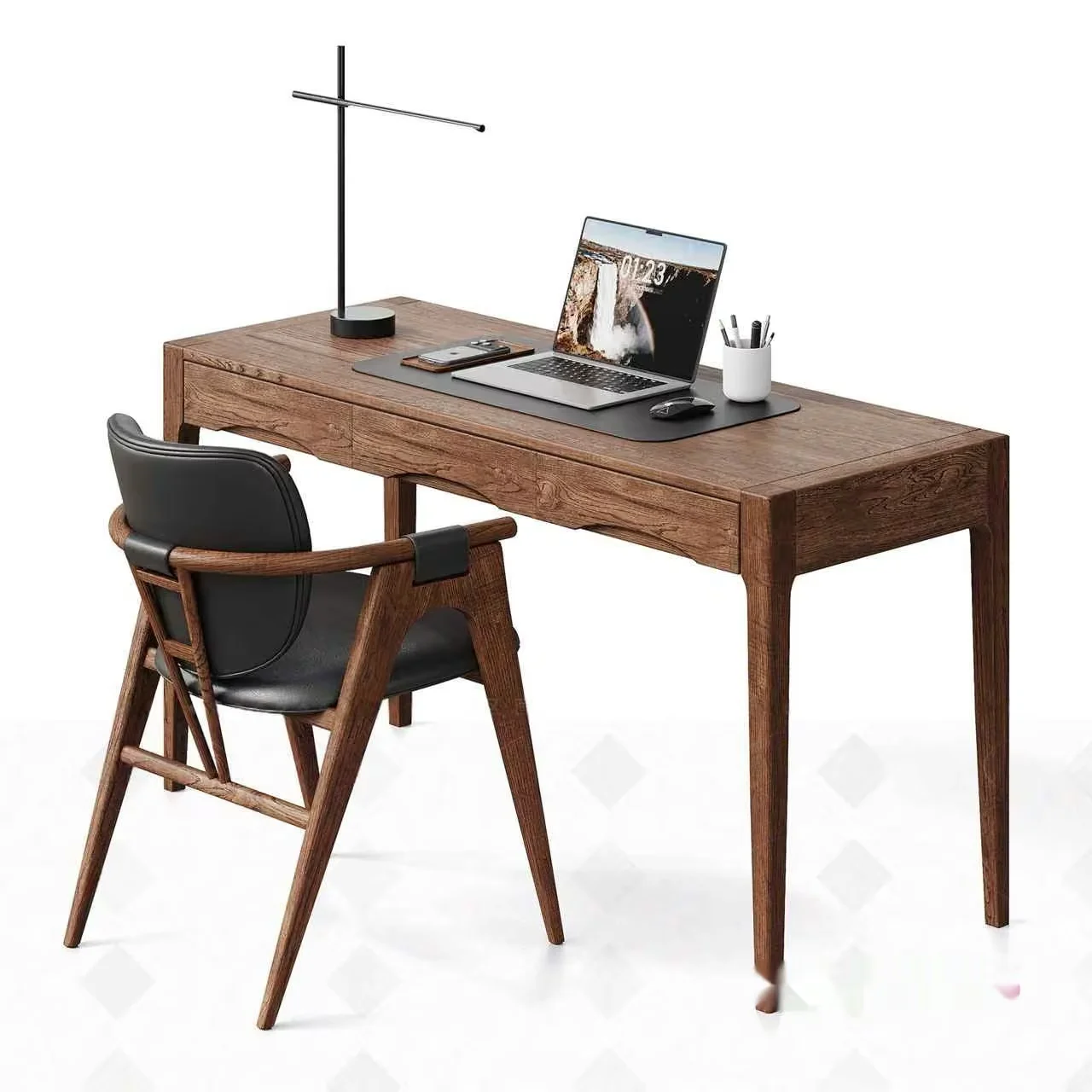 Modern Wooden Desk 3D Model – 14579 – VRAY Render