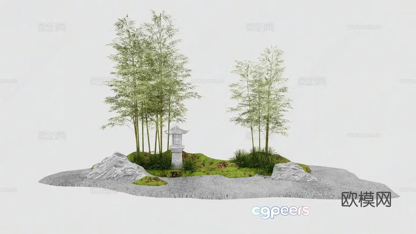 bamboo indoor green bamboo bamboo forest 3d model