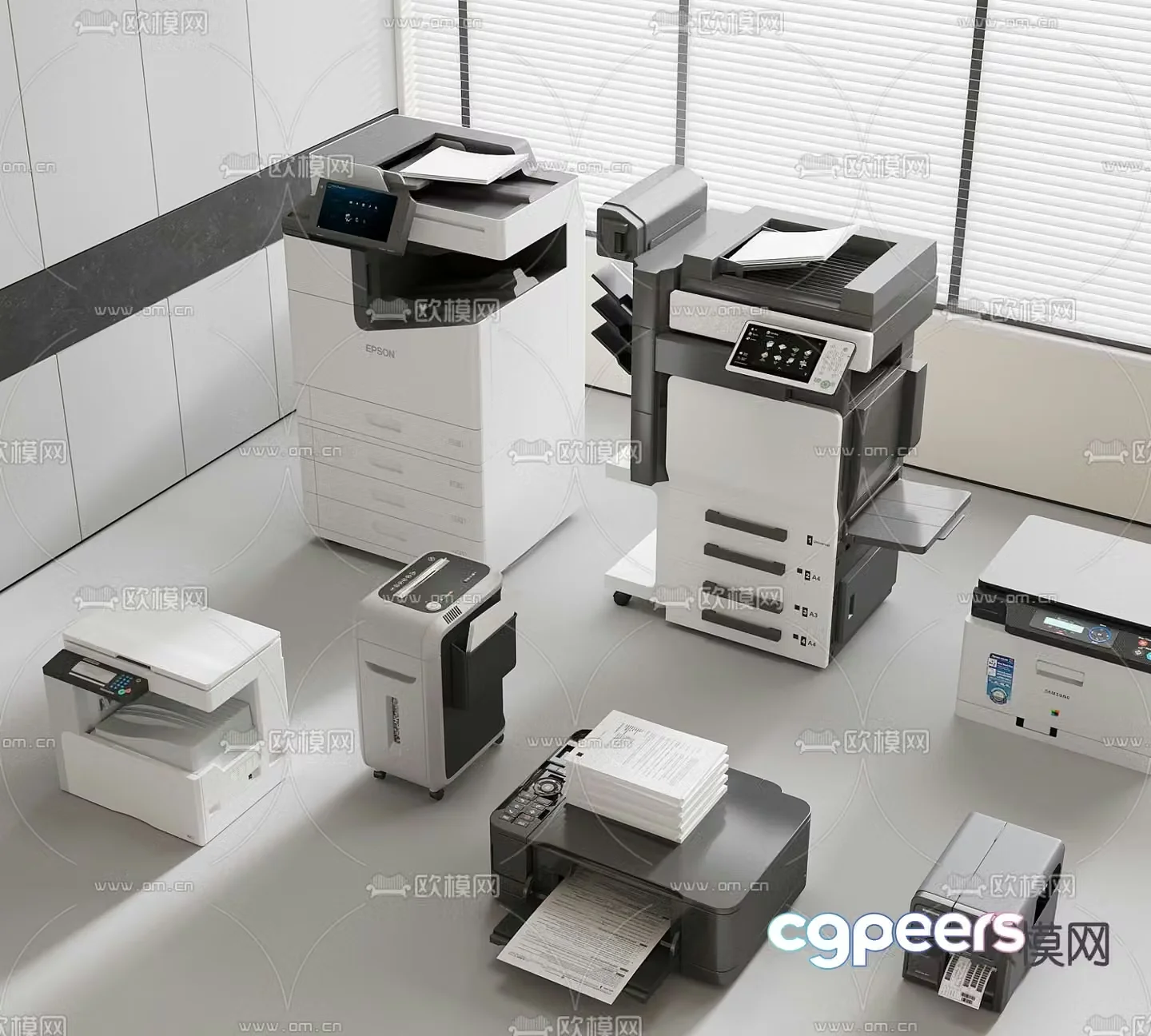 printer copier laser printer 3d model