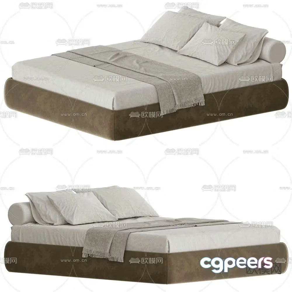 Ghiroletto double bed 3d model