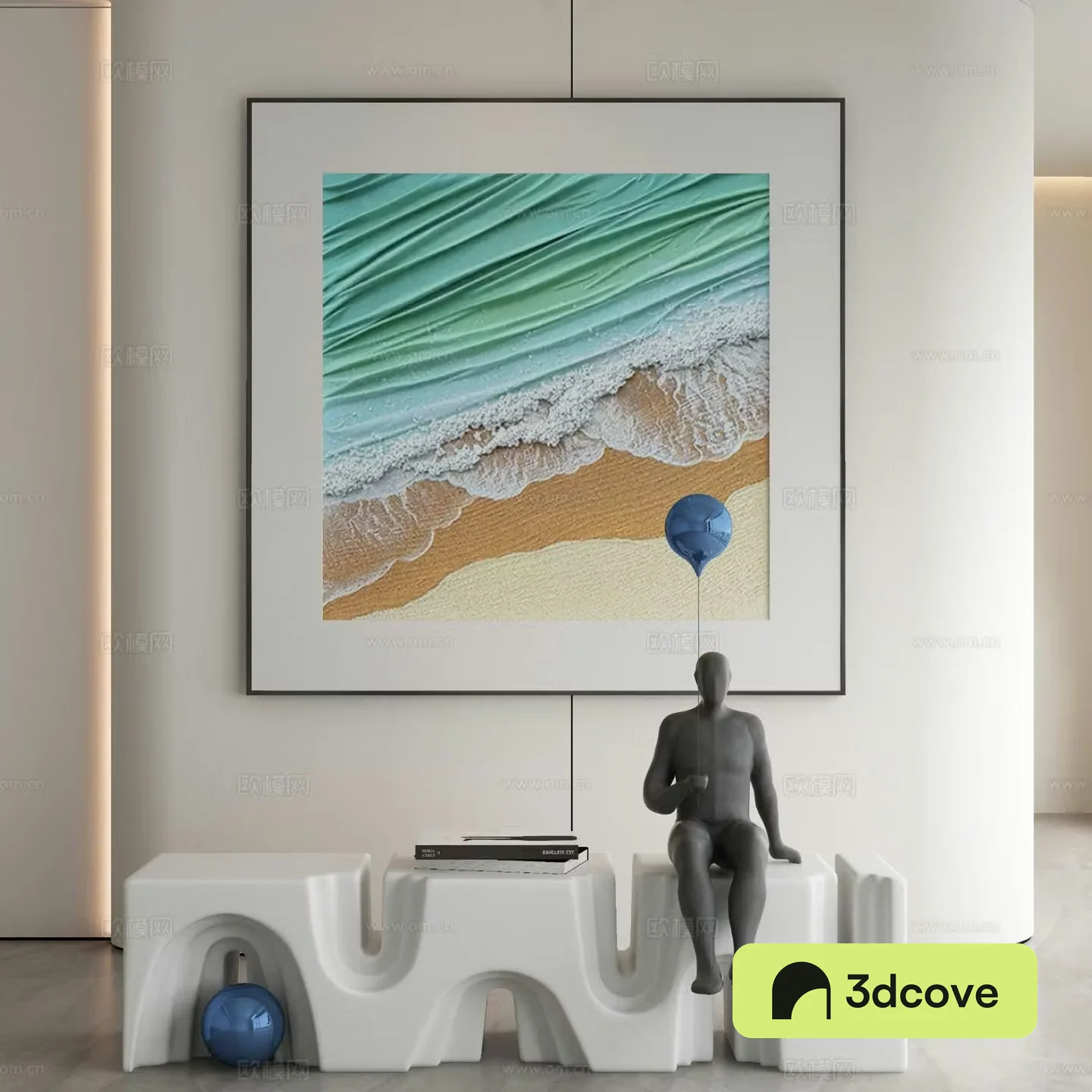 Modern beach painting decorative painting