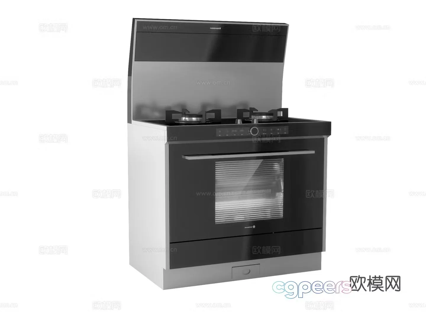 Modern integrated stove 3D model