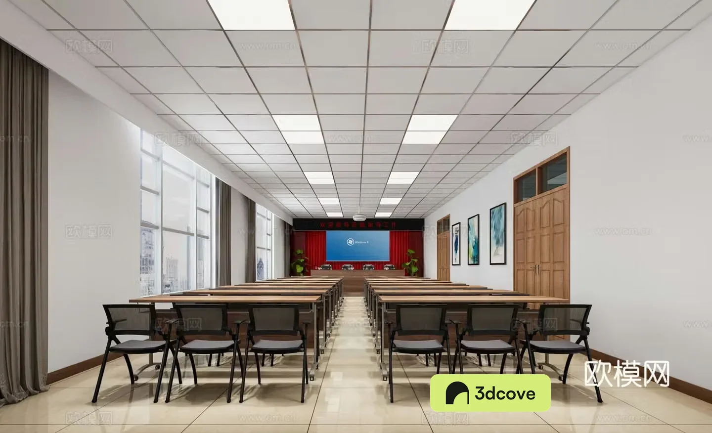 Modern conference room Small conference room Conference table and chair