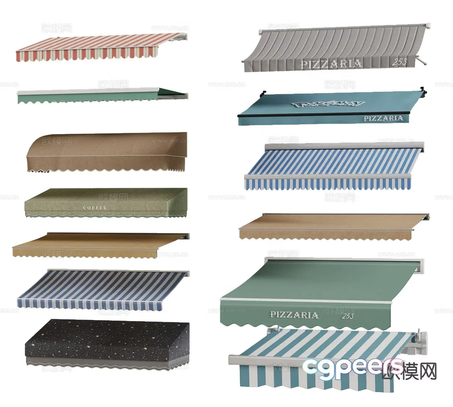 Awning awning rain cover 3d model