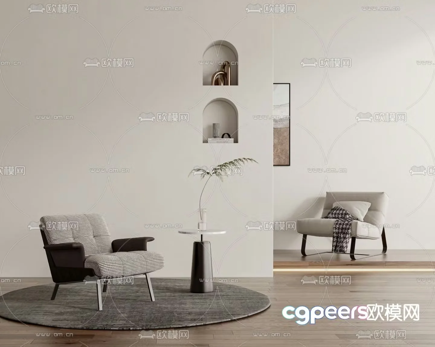 Modern sofa chair leisure chair 3d model