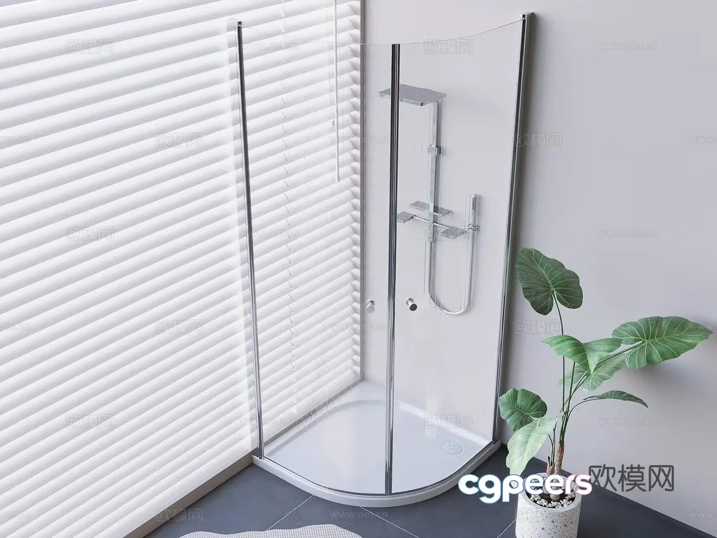 Arc glass Shower Shower Shower Shower 3D Model