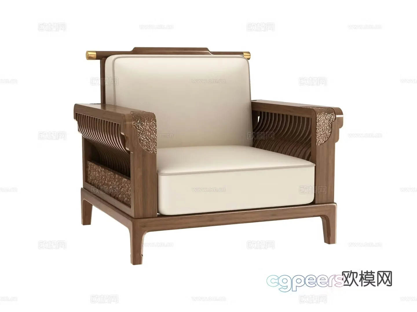Chinese style single sofa 3d model