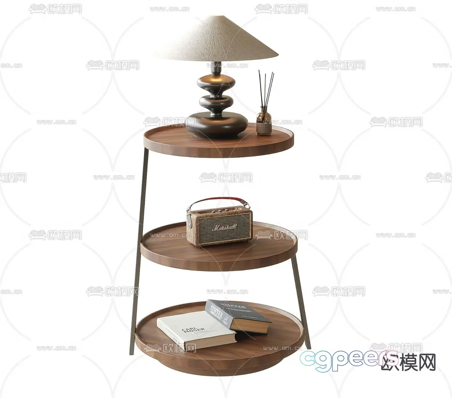 Medieval style side table and corner table 3D model